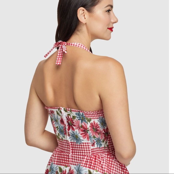 RARE L XL SHELLIE Vintage Repro PICNIC Dress by Retrospec’d Gingham AU16 US 12 - Picture 3 of 8